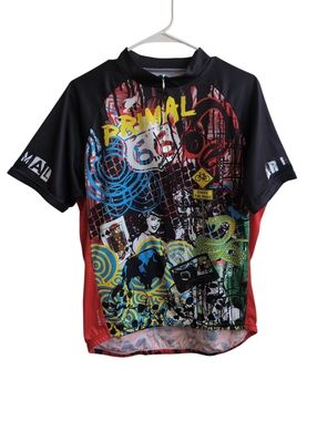Primal Men's Route 66 Graffiti Style Full Zip Cycling Jersey Size Extra large